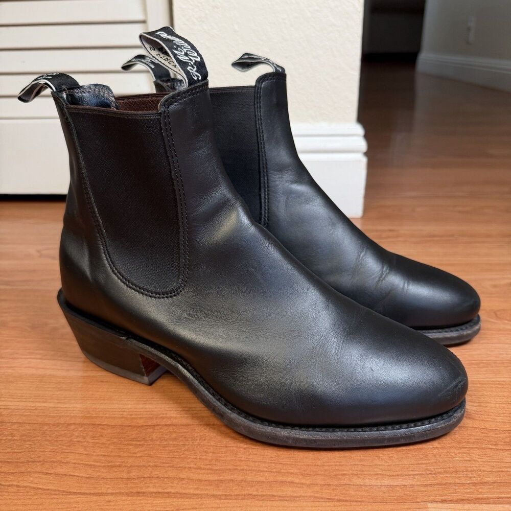 R.M. Williams Black Leather Chelsea Ankle Boots